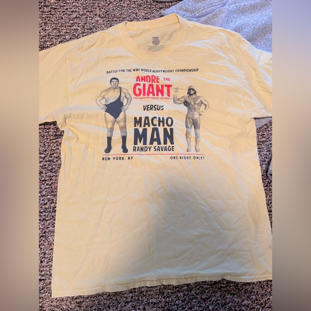 Vintage Wrestling Graphic Tee - Yellow